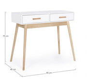 Console blanche ORDINAIRE 2 tiroirs 79h cm