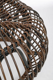 Table basse d'extérieur en rotin marron DORADAL pouf diamètre 65x h44 cm