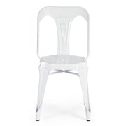 Chaise de style contemporain en acier blanc MINNEAPOLIS 44x53x h83 cm