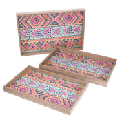 Plateau en bois rectangulaire orange 1-3 cm45x30h4