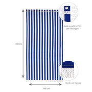 Store pour balcon rayures bleues et blanches 140 x 300 cm