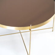 Table basse en verre métal noir cm 70 x 70 xh 40