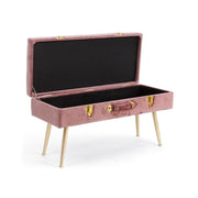 Banc en velours avec bac Polina Rose Antique 80x34x h42 cm