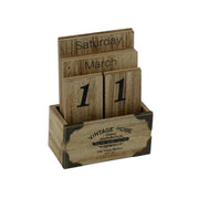 Calendrier maison vintage en bois 12x6h15 cm