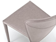 Chaise en similicuir et assise gris clair 49x56x82h cm