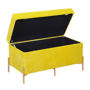 Banc en velours jaune cm78x40h45