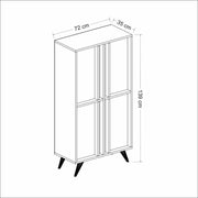 Buffet haut 4 portes en noyer anthracite 72x35x139h cm