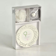 Bougie Venus sweet tiq avec soucoupe rose cm26x17h4,5 - 8 heures