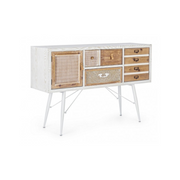 Buffet 2 portes 2 tiroirs Eloise en bois naturel 80h cm