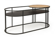 Table basse ovale en acier noir Elyot