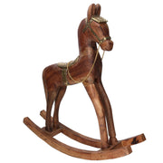 Cheval en bois recouvert de métal doré cm40x11h46