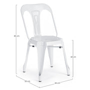 Chaise de style contemporain en acier blanc MINNEAPOLIS 44x53x h83 cm
