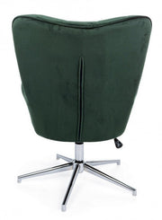 Fauteuil design en velours vert