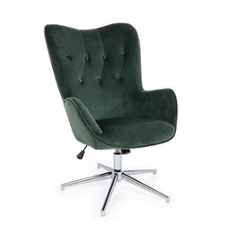 Fauteuil design en velours vert