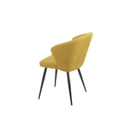 Chaise rembourrée jaune avec pieds en métal noir L 44 x P41 x H 82 cm