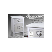 Table de chevet blanc shabby avec tiroir et 40 x 39 x 70 h