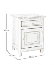 Colette 1 porte 1 tiroir bois blanc chevet 50 x 40 x 65 cm