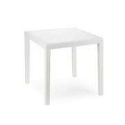 Table king rotin blanc carré 79 x 79 x 72 cm