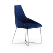Chaise Enzio en tissu bleu parlement