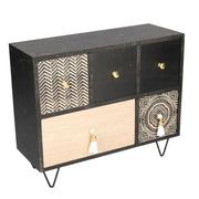 Plateau rectangulaire en bois Maori 1+4 tiroirs cm33x12h27,5