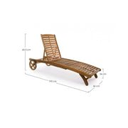 Lit bébé Noemi en bois d'acacia 195x66xH34-65,5cm