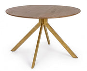 Table en bois de style vintage pour 6 personnes Ø120a - 76h