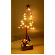Sapin en métal LED avec Père Noël rouge cm7x15h39