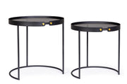 Set de 2 tables basses en acier noir Zeina