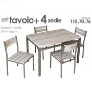Ensemble de table en verre avec 4 chaises de salon de cuisine