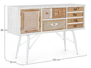 Buffet 2 portes 2 tiroirs Eloise en bois naturel 80h cm