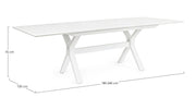 Table de jardin extensible blanche Kenyon 180-240 x 100 cm