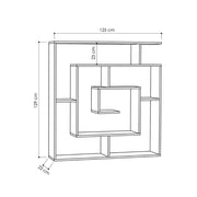 Étagère avec 5 étagères, couleur light mocha, 129x125x22 cm