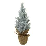 Mini sapin de Noël enneigé argenté H 30 x Ø 12 cm