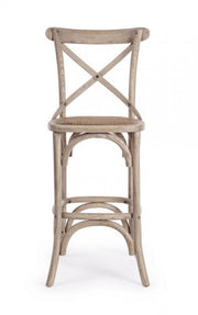 Tabouret de bar gris en bois de style naturel
