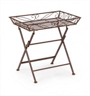 Table basse rustique en métal rectangulaire marron Melanie