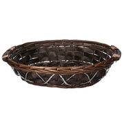 Panier ovale en osier noyer cm33/37x27h8