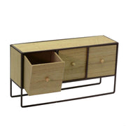 Support en métal et bois marron rouillé 3 tiroirs cm38x11h20