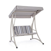 Rocking chair 2 places en acier Ivoire GRELY 145x120x h185 cm