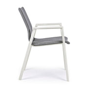 Chaise de jardin d'extérieur gris blanc empilable