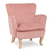 Fauteuil vintage chenille tapissé de velours rose