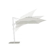 Parasol Eden avec bras en bois blanc naturel 3x3 m