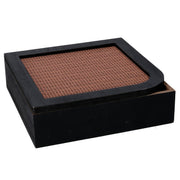 Boîte à thé carrée en bois noir cm20x20h6