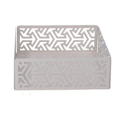 Porte-serviettes en métal carré blanc flèches cm16,5x16,5x5,5