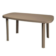Table de jardin ovale en résine gris tourterelle Otello 140x80x72 cm