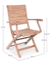 Chaise en bois de style naturel avec accoudoirs
