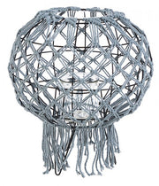 Lanterne de style vintage en macramé, couleur grise 38h cm