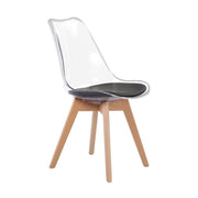 Chaise transparente pour animaux de compagnie avec des jambes en bois 82x46x53 cm