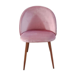 Chaise en tissu rose avec jambes en métal en or rose 78x47x57 cm