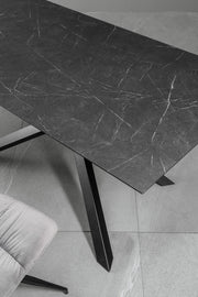 Table extensible avec plateau en marbre noir 170/270x90x76h cm