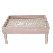 Table basse rectangulaire en bois naturel plateau cm40x30h6/18